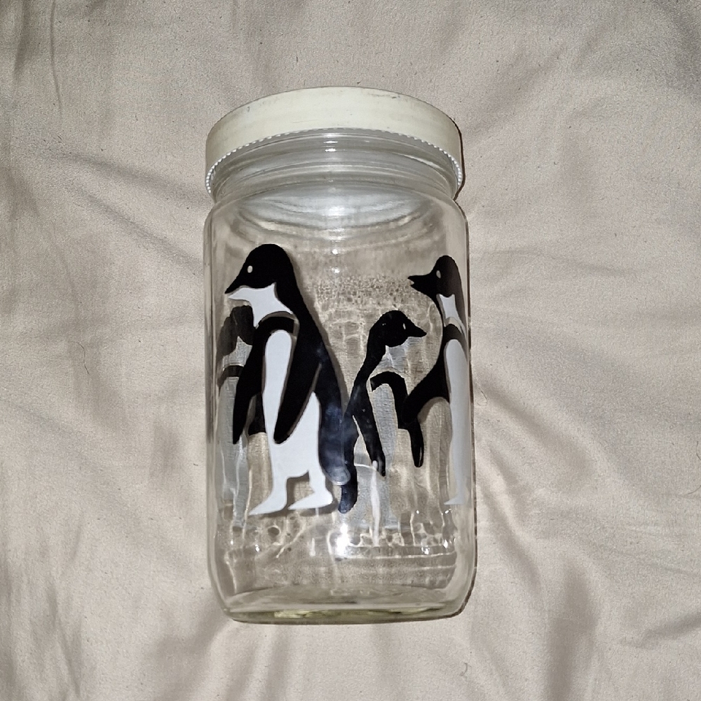 Brockway Penguin Glass Jar with Lid